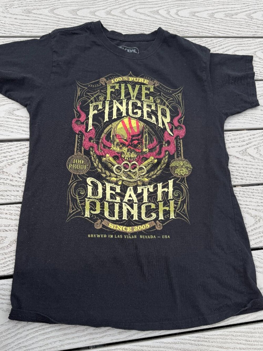 Five Finger Death Punch Shirt Mens Large Black Graphic Rock Metal Concert Tee